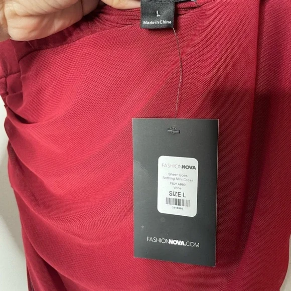 Fashion Nova Deep V-Neck Red Dress - Picture 6 of 8